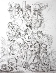 Jesus Kristus, härkomst från korset (tryck)