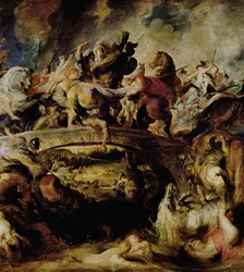 Slaget mellan amazonerna och grekerna (detalj), ca 1617
