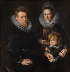 Porträtt av guldsmeden Robert Staes från Bryssel, hans hustru Anna och deras son Albert