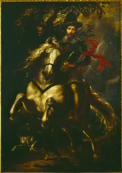 Porträtt av Giovanni Carlo Doria till häst