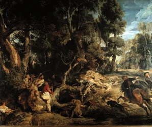 Galtjakt Målning av Pieter Paul Rubens (1577-1640)