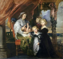 Deborah Kip, hustru till Sir Balthasar Gerbier och hennes barn, ca 1629-30