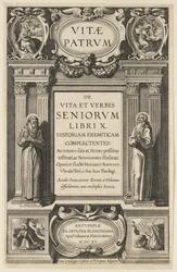 Frontispice för "Lives of the Fathers" av Heribert Rosweyde, graverad av Theodor Galle