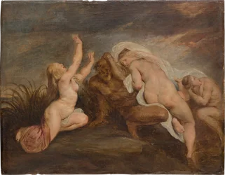 Nymfer och flodgud (fragment av en framställning av Phaetons fall)