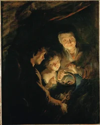 Gammal kvinna med en braskamin, ca 1618-20 (målning på ek)