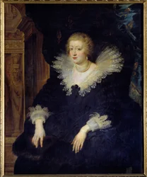 Porträtt av Anne av Österrike, Frankrikes drottning (1601-1666) Hustru av Ludvig XIII (1601-1643) Målning av Peter Paul (Pierre-Paul) Rubens (eller Peter Paul eller Petrus Paulus) (1577-1640) (ec.flam ) 1625 Sön. 1,29x1,06 m Madrid, Musee du Prado