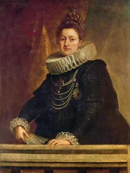 Porträtt av Isabella Clara Eugenia av Habsburg (1566 - 1636), Spaniens infantinna