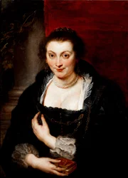 Porträtt av Isabella Brandt, hustru till målaren Målning av Peter Paul (Pierre-Paul) Rubens (eller Peter Paul eller Petrus Paulus) (1577-1640) 1620 ca. Sol. 86x62 cm Florens, Galleria degli Uffizi (Kontor)