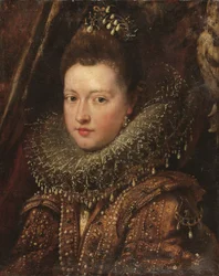 Porträtt av prinsessan Margherita Gonzaga i brösthöjd - ett fragment (olja på duk)