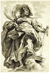 Sankta Katarina av Alexandria i molnen
