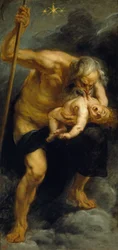 ""Saturnus (eller Cronus) slukar sin son"" Målning av Peter Paul (Pierre-Paul) Rubens (eller Peter Paul eller Petrus Paulus) (1577-1640) 1636-1637 Madrid. Museo del Prado