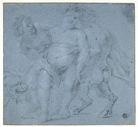 Silenus med stöd av två satyrer
