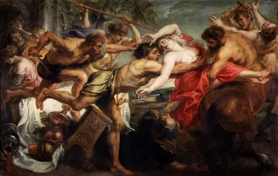 Bortförandet av Hippodamia, eller lapiter och kentaurer, 1636-1638