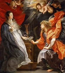 Bebådelsen - Pieter Paul Rubens (1577-1640). Olja på duk, ca 1609. Mått : 224x200 cm. Konsthistoriska museet, Vienne
