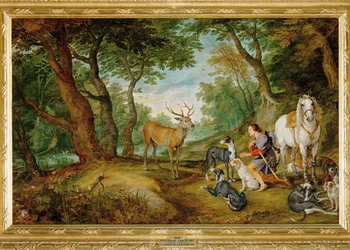 Sankt Hubertus vision (målning på duk)