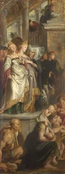 Tre kvinnliga vittnen. Skiss för högaltartavla, St Bavo, Gent, 1612