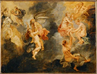 Triomphe de la verit (målning på trä)
