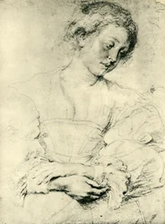 Ung kvinna med vikta händer, 1629-1630, 1943.