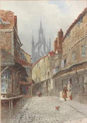Castle Garth, Newcastle (akvarell på papper)