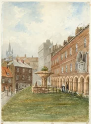 Holy Jesus Hospital, Newcastle upon Tyne (kroppsfärg, penna och akvarell på papper)