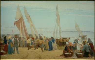 Imorgon hos Hornbaek. Fiskarna kommer i land