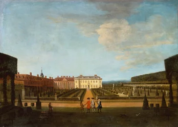 En utsikt över trädgården och Main Parterre i Winchendon House