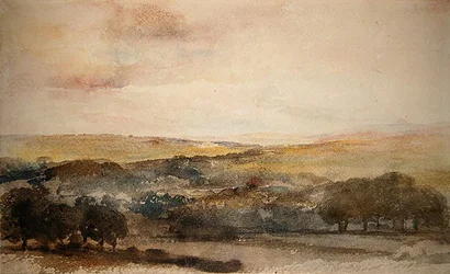 A Distant View of Lowther Castle, Westmorland (akvarell på papper)