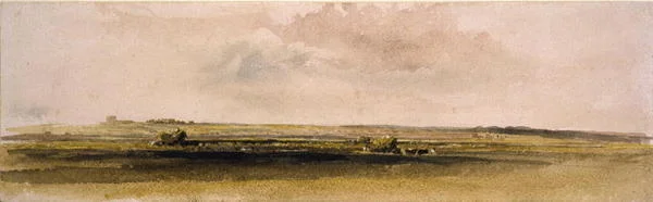 Höarbete i Lincolnshire Wolds (akvarell på papper)