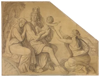 Der Abschied Hektors von Andromache. Karton zu den Deckenbildern der Münchner Glyptothek