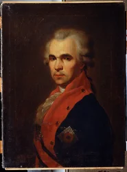 Porträtt av utrikesminister Vasily Popov. Målning av Petro Semyonovich Drozhdin (1745-1805). Olja på duk, 66 x 48 cm