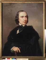 Porträtt av historikern Timofey Granovsky (Timofei Granovsky) (1813-1855). Peinture de Pyotr Zakharovich Zakharov Chechenets (Zakharov-Chechenets) (1816-1846), huile sur toile
