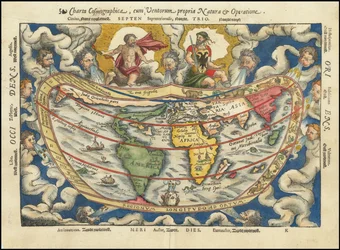1553 karta - Charta Cosmographica, Cum Ventorum Propria Natura et Operatione