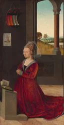 Porträtt av en kvinnlig donator, ca. 1455.