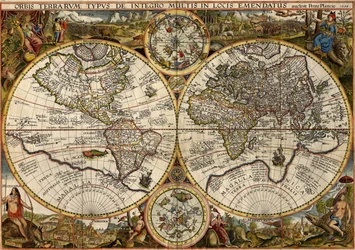 Orbis Terrarum Typus... (dubbel hemisfärisk världskarta)