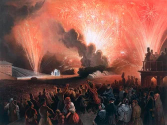 Kröningsfyrverkeri i Moskva, 1856