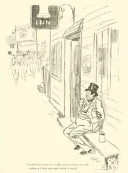 Tecknad film av Phil May, från 1890-talet (litho)