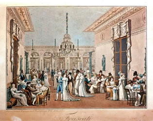 Cafe Frascati av Debucourt, tidigt 1800-tal.