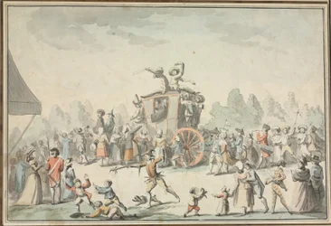 Scène de Carnaval (penna och svart bläck  akvarell)