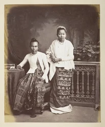 Porträtt av en burmesisk man och hustru, Fotograf: Klier, Philip Adolphe Gladstone Collection
