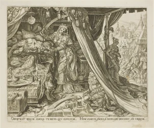 Judith Slaying Holofernes, tallrik sex från The Story of Judith and Holofernes