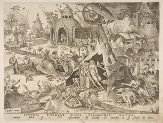 Lust Luxuria från De sju dödssynderna, 1558.