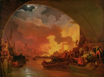 The Great Fire of London, ca 1797 (olja på duk)