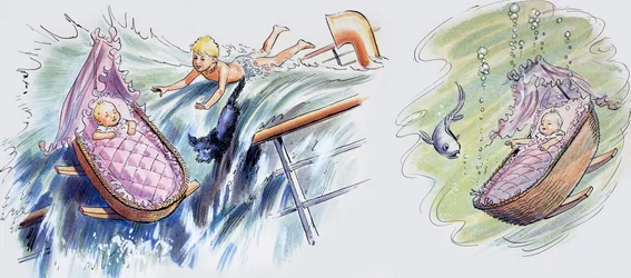 The Sinking Ship, illustration från "The Water Babies" av Charles Kingsley