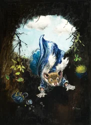 Town Mouse and Country Mouse (gouache på papper)