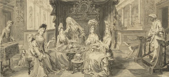 Elegant Society vid Round Table, um 1700