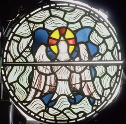 Den helige Ande, detalj från skapelsens fönster, 1861 målat glasdetalj av 120153