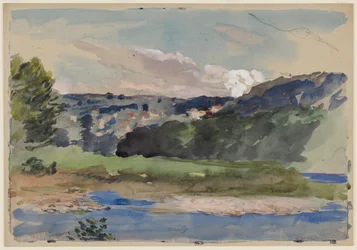 Chepstow (akvarell, blyerts och bodycolour på papper)