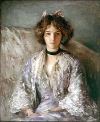 Porträtt av Miss Ethel Warwick (olja på duk)