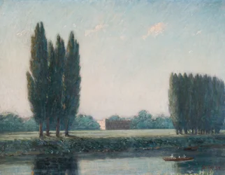 Syon House from the river, ca 1894 (olja på duk)