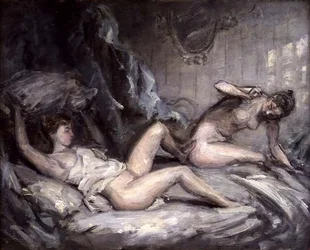 The Pillow Fight (olja på duk)